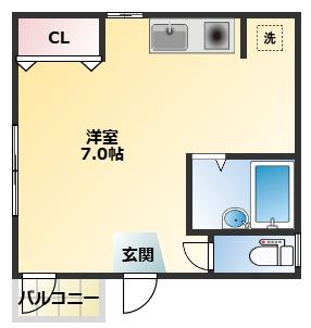 マ・メゾンミュー(ワンルーム/3階)の間取り写真