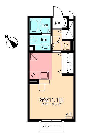 モナリエ(ワンルーム/2階)の間取り写真