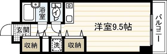 WAKO ILE BLANCHE(ワンルーム/8階)の間取り写真