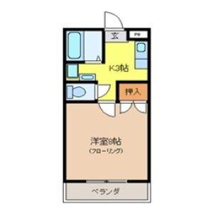 トサキII(1K/3階)の間取り写真