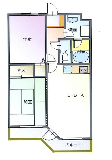ヴィラ・ウィスタリア(2LDK/6階)の間取り写真