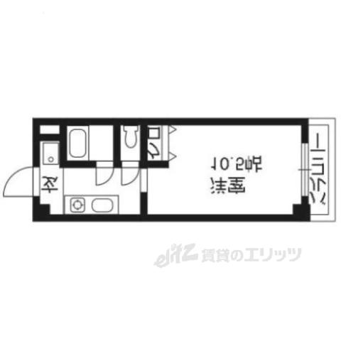 ブランビジュ京町(1K/2階)の間取り写真