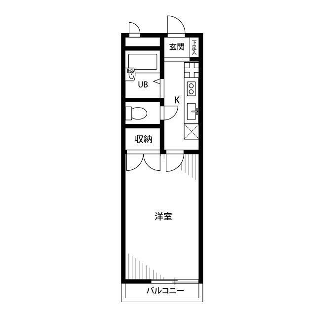 アンプルールフェールひまわり(1K/3階)の間取り写真