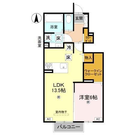 LAMURE(1LDK/1階)の間取り写真