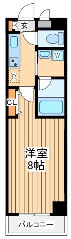 パディーファイブ(1K/2階)の間取り写真