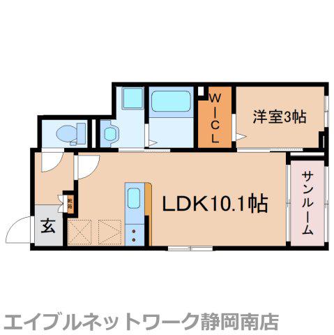 リヴェール高岡(1LDK/1階)の間取り写真