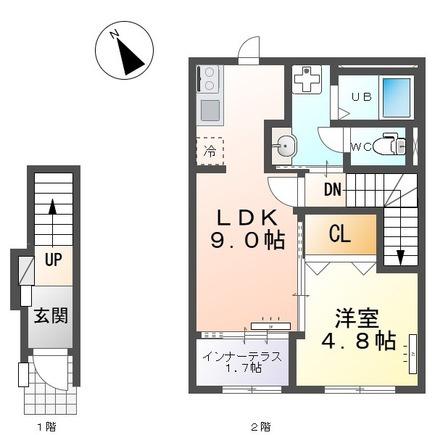 大曽根原町アパート(1LDK/1階)の間取り写真