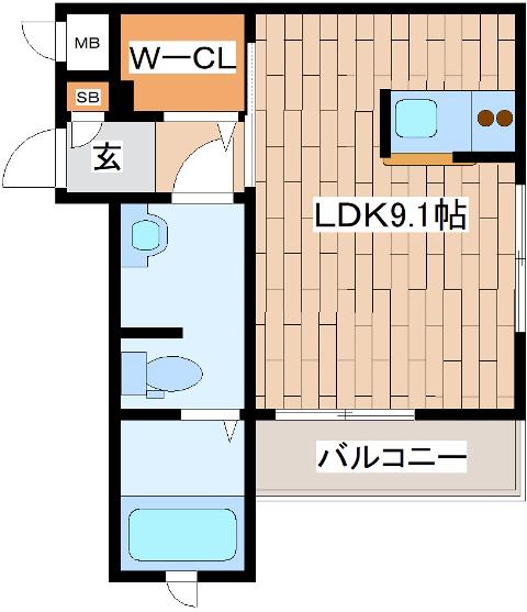 メゾン村川(ワンルーム/1階)の間取り写真