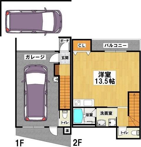 ローズドゥブーケ(ワンルーム/1階)の間取り写真