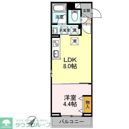 パルナシウス(1LDK/2階)の間取り写真