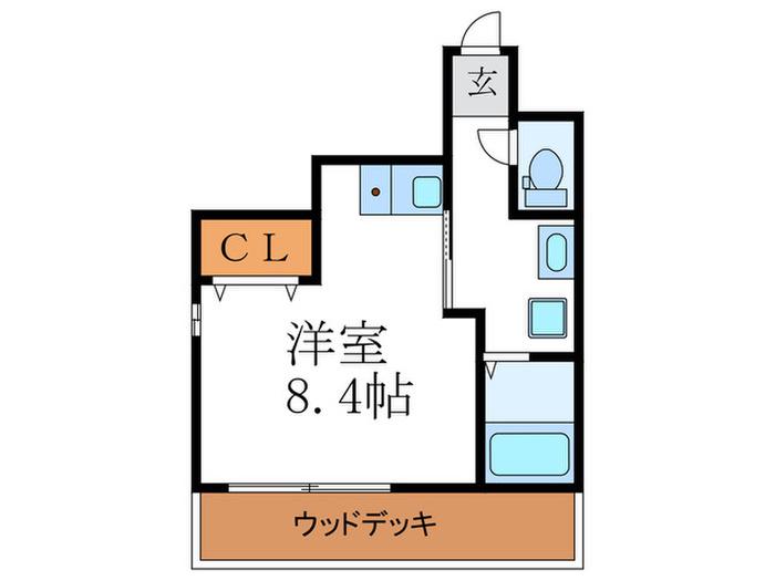 GARNET一条庵(ワンルーム/1階)の間取り写真