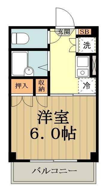 JLBグランエクリュ武蔵小金井(1K/3階)の間取り写真