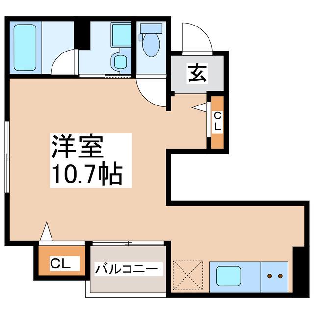 セリシエール大津(ワンルーム/1階)の間取り写真