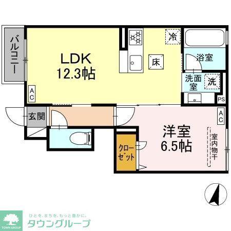 ヒラソル江田(1LDK/1階)の間取り写真