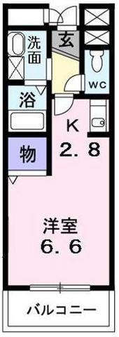 プリムローズ(1K/1階)の間取り写真