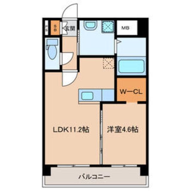 WISTERIA SUITE(1LDK/8階)の間取り写真