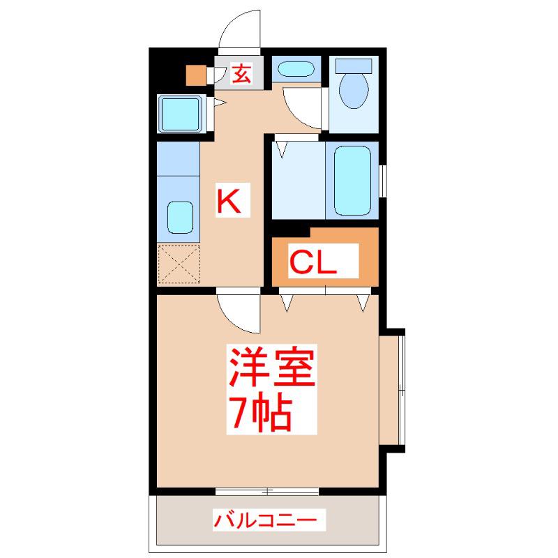 PLEINDOR COURT(1K/2階)の間取り写真