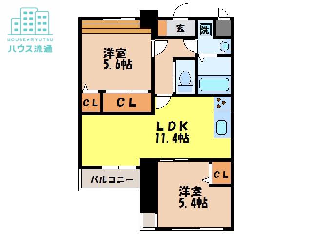 ALUCIA(2LDK/2階)の間取り写真