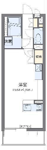 ミランダキャトル(ワンルーム/1階)の間取り写真