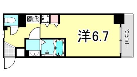 デルファーレ西宮(1K/7階)の間取り写真