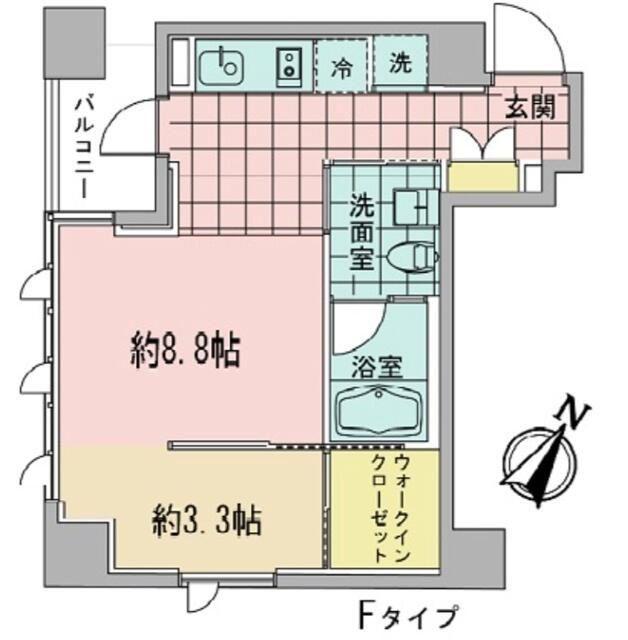 アズ日本橋人形町(ワンルーム/2階)の間取り写真