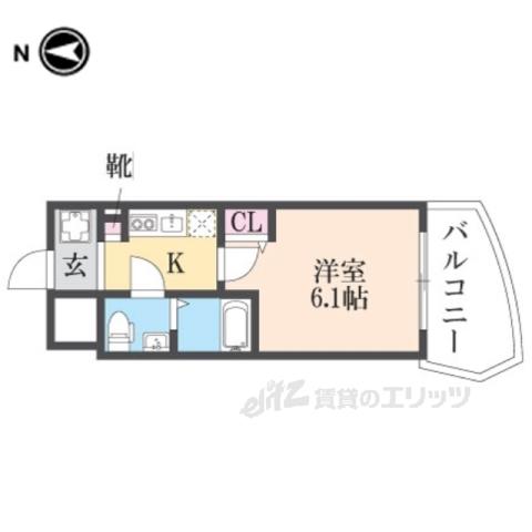 TLRレジデンス高井田(1K/4階)の間取り写真