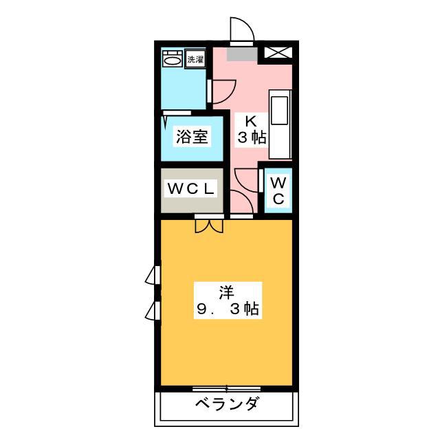 プランドールII(1K/3階)の間取り写真
