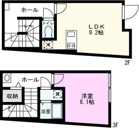 REBERTY竹ノ塚(1LDK/2階)の間取り写真