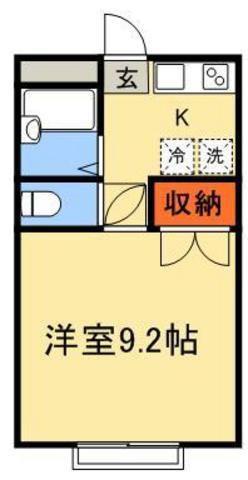 アムール石橋(1K/1階)の間取り写真