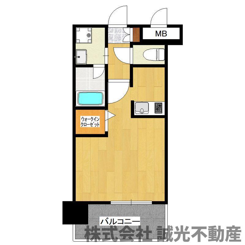 エンクレストベイ天神東II(ワンルーム/12階)の間取り写真