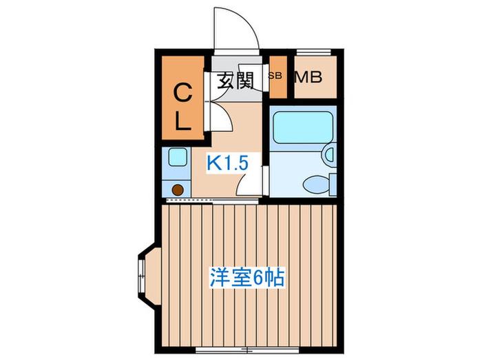 シャルム初台(1K/4階)の間取り写真