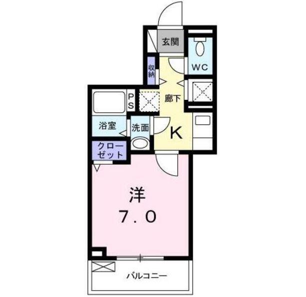 京急本線 梅屋敷駅(東京) 徒歩7分 4階建 築9年(1K/2階)の間取り写真