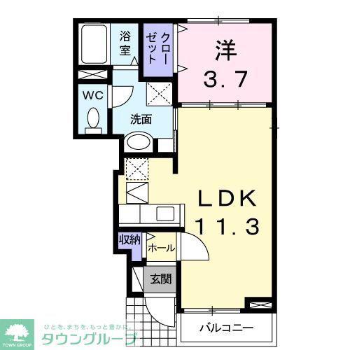 プラシード アロッジオ(1LDK/1階)の間取り写真
