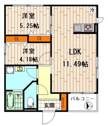 ARTS KOMAGOME(2LDK/3階)の間取り写真