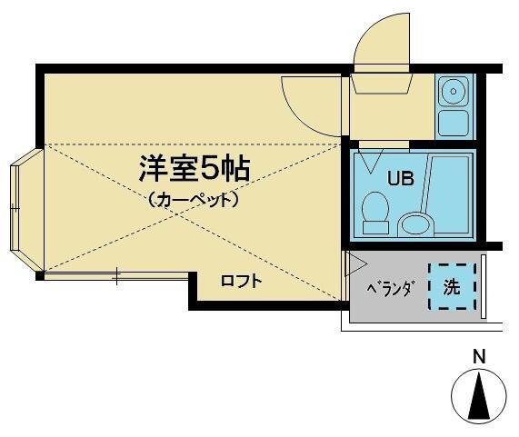 グランドール和田町A棟(1K/2階)の間取り写真