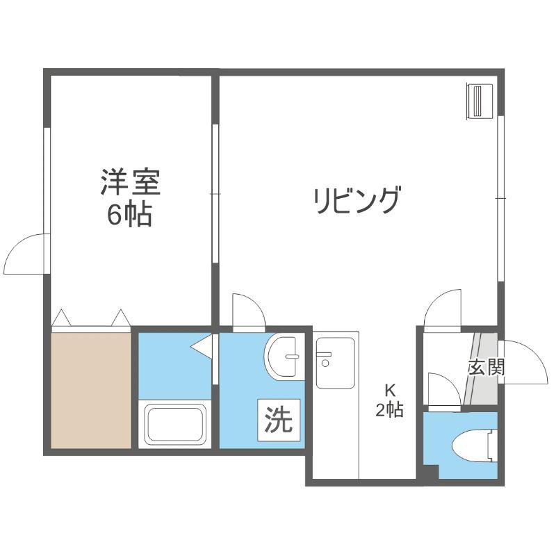 日勝ハイツ(1LDK/3階)の間取り写真