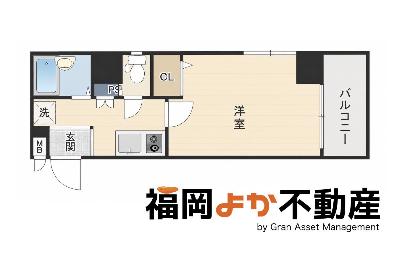 ラフォーレ博多駅前(1K/5階)の間取り写真