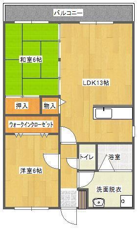 ラ・フォーレ神崎(2LDK/3階)の間取り写真