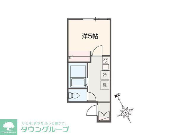 MELLAS市川(1K/1階)の間取り写真