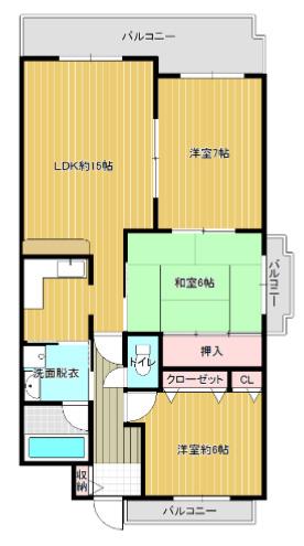 サンシティ摂陽Ⅱ(3LDK/9階)の間取り写真