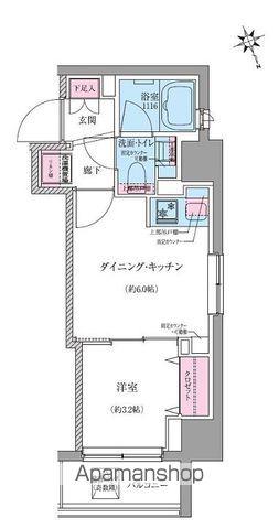レジディア松陰神社前(1DK/3階)の間取り写真