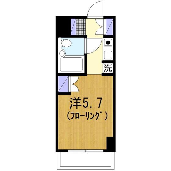 グリーンキャピタル大和(ワンルーム/2階)の間取り写真