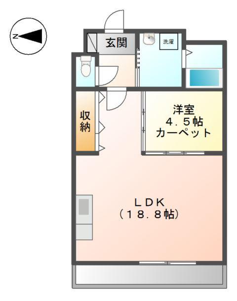カステルヴェッチオ(1LDK/2階)の間取り写真