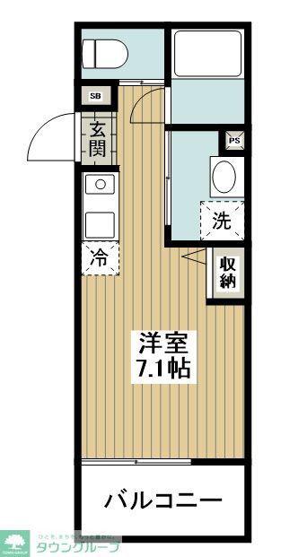 フルセイル橋本15(1K/2階)の間取り写真