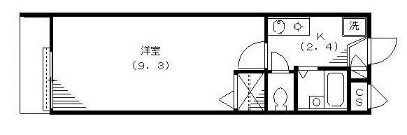 サザンコート代田(1K/2階)の間取り写真