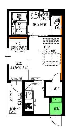 グランレーヴ中島新町(1LDK/3階)の間取り写真