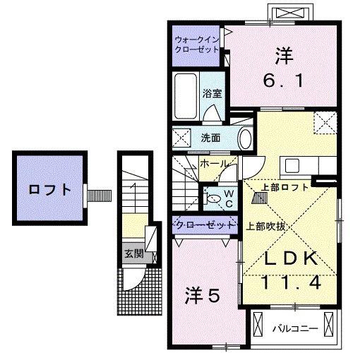 ブリーゼ II(2LDK/2階)の間取り写真