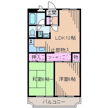 グリーンリーブス大倉山(2LDK/1階)の間取り写真