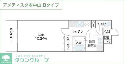 アメティスタ本中山(1K/2階)の間取り写真