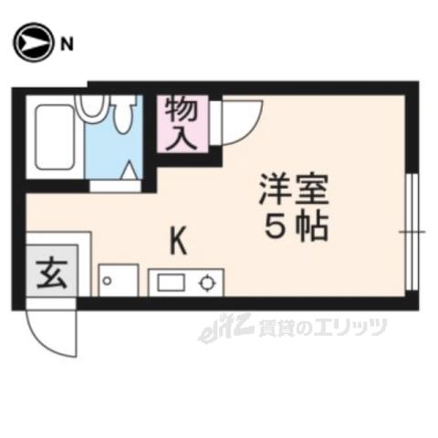 フローラル上花山(ワンルーム/1階)の間取り写真